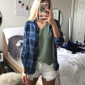 American Eagle Button Down Boyfriend Fit Shirt